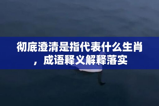 彻底澄清是指代表什么生肖，成语释义解释落实插图