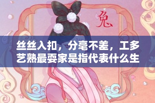 丝丝入扣，分毫不差，工多艺熟最耍家是指代表什么生肖、成语释义解释落实插图