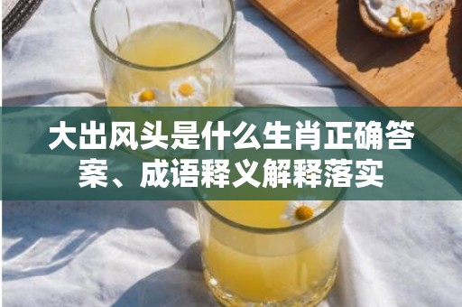 大出风头是什么生肖正确答案、成语释义解释落实