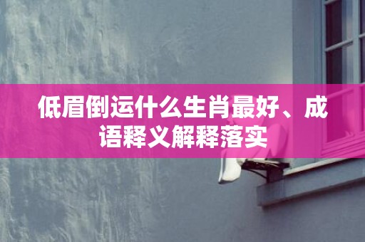 低眉倒运什么生肖最好、成语释义解释落实