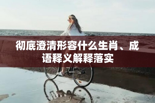 彻底澄清形容什么生肖、成语释义解释落实