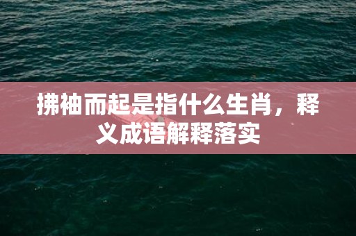 拂袖而起是指什么生肖，释义成语解释落实插图