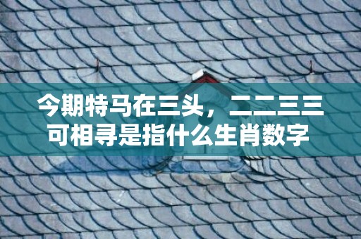 今期特马在三头，二二三三可相寻是指什么生肖数字 成语最佳释义解释答