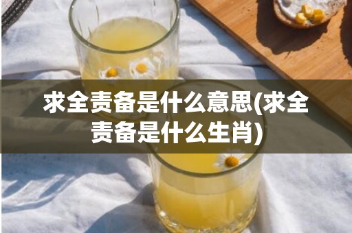 求全责备是什么意思(求全责备是什么生肖)