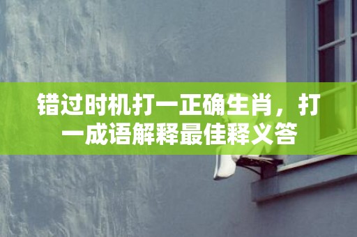 错过时机打一正确生肖，打一成语解释最佳释义答