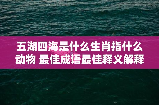 五湖四海是什么生肖指什么动物 最佳成语最佳释义解释答插图