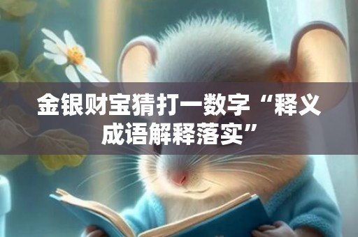 金银财宝猜打一数字“释义成语解释落实”