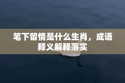 笔下留情是什么生肖，成语释义解释落实