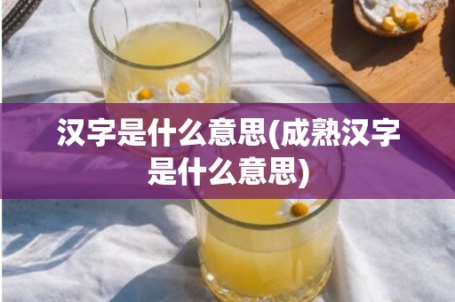 汉字是什么意思(成熟汉字是什么意思)