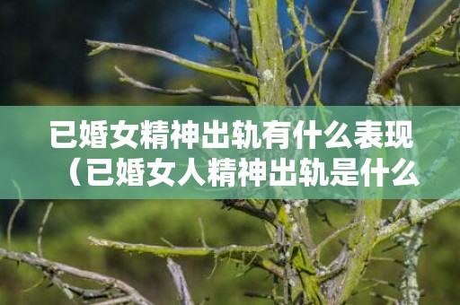 已婚女精神出轨有什么表现（已婚女人精神出轨是什么心理）