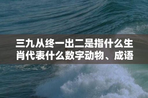 三九从终一出二是指什么生肖代表什么数字动物、成语释义解释落实