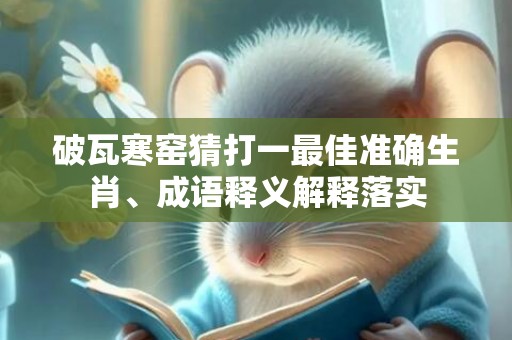破瓦寒窑猜打一最佳准确生肖、成语释义解释落实