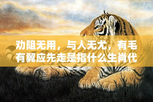 劝阻无用，与人无尤，有毛有翼应先走是指什么生肖代表什么数字动物，释义成语解释落实