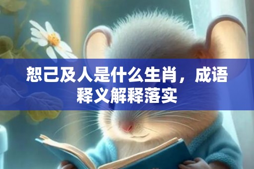 恕己及人是什么生肖，成语释义解释落实