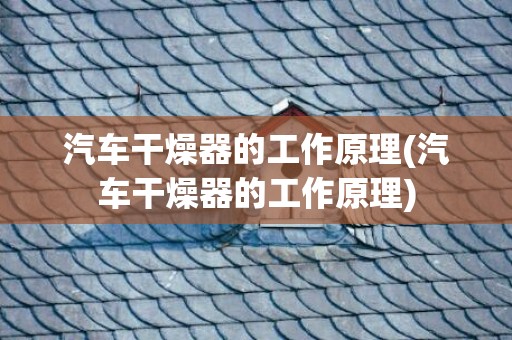 汽车干燥器的工作原理(汽车干燥器的工作原理)