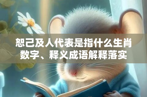恕己及人代表是指什么生肖数字、释义成语解释落实