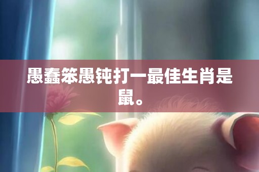 愚蠢笨愚钝打一最佳生肖是鼠。