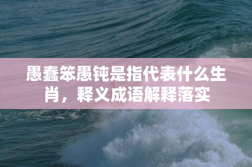 愚蠢笨愚钝是指代表什么生肖，释义成语解释落实