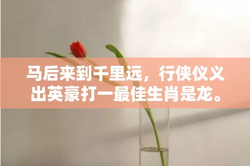 马后来到千里远，行侠仪义出英豪打一最佳生肖是龙。
