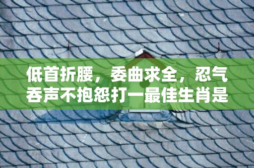 低首折腰，委曲求全，忍气吞声不抱怨打一最佳生肖是什么数字生肖，成语释义解释落实