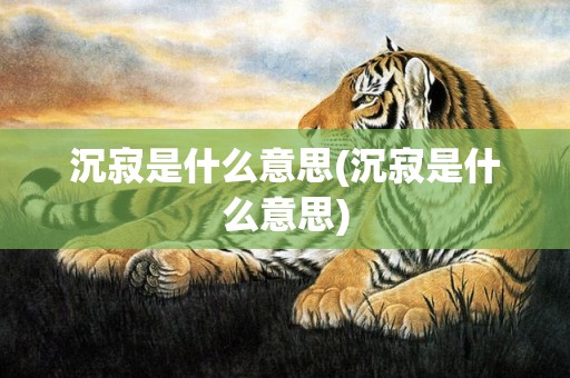 沉寂是什么意思(沉寂是什么意思)