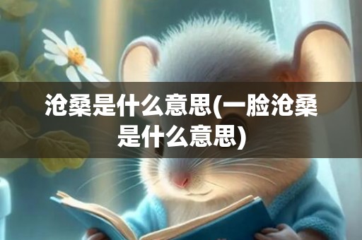 沧桑是什么意思(一脸沧桑是什么意思)