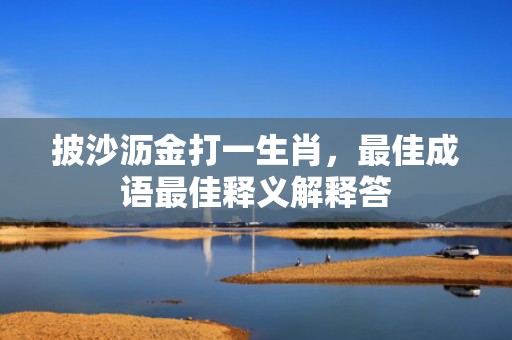 披沙沥金打一生肖，最佳成语最佳释义解释答