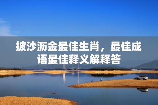 披沙沥金最佳生肖，最佳成语最佳释义解释答