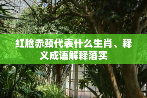 红脸赤颈代表什么生肖、释义成语解释落实