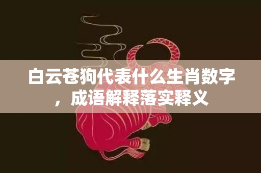 白云苍狗代表什么生肖数字，成语解释落实释义