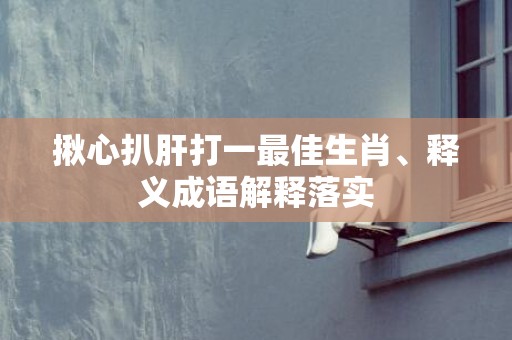 揪心扒肝打一最佳生肖、释义成语解释落实
