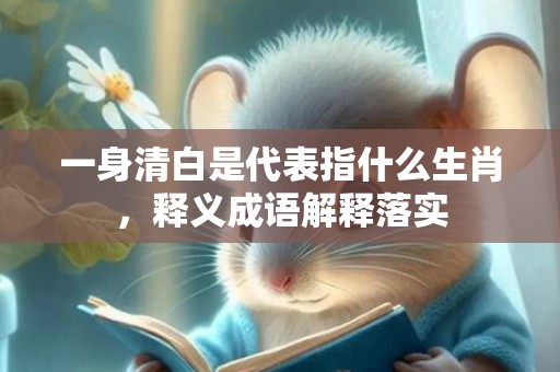 一身清白是代表指什么生肖，释义成语解释落实