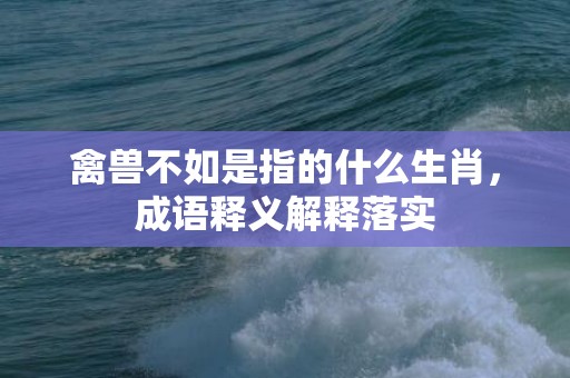 禽兽不如是指的什么生肖，成语释义解释落实