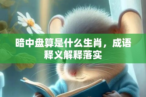暗中盘算是什么生肖，成语释义解释落实