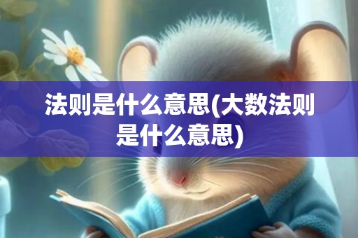 法则是什么意思(大数法则是什么意思)