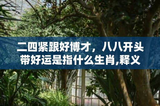 二四紧跟好博才，八八开头带好运是指什么生肖,释义成语解释落实