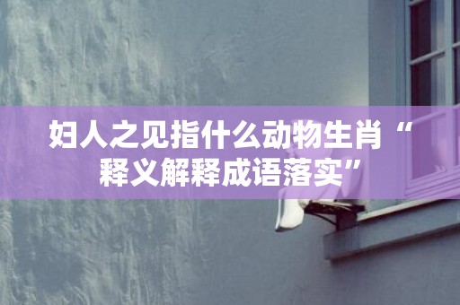 妇人之见指什么动物生肖“释义解释成语落实”