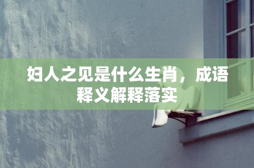 妇人之见是什么生肖，成语释义解释落实