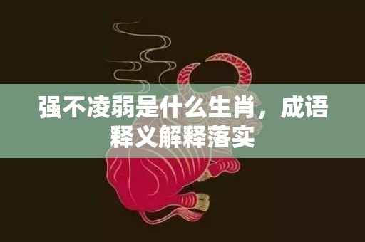 强不凌弱是什么生肖，成语释义解释落实