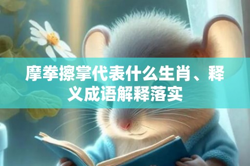 摩拳擦掌代表什么生肖、释义成语解释落实