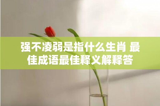 强不凌弱是指什么生肖 最佳成语最佳释义解释答