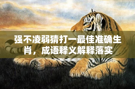 强不凌弱猜打一最佳准确生肖，成语释义解释落实