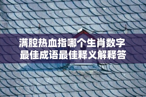 满腔热血指哪个生肖数字 最佳成语最佳释义解释答