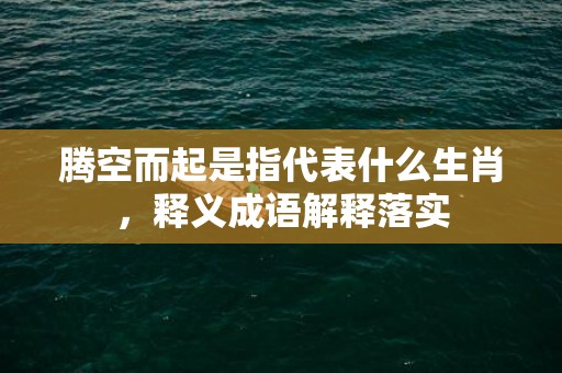 腾空而起是指代表什么生肖，释义成语解释落实