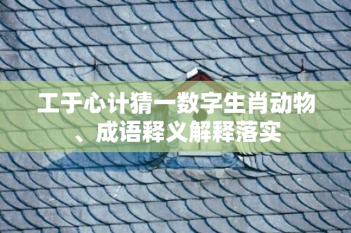 工于心计猜一数字生肖动物、成语释义解释落实