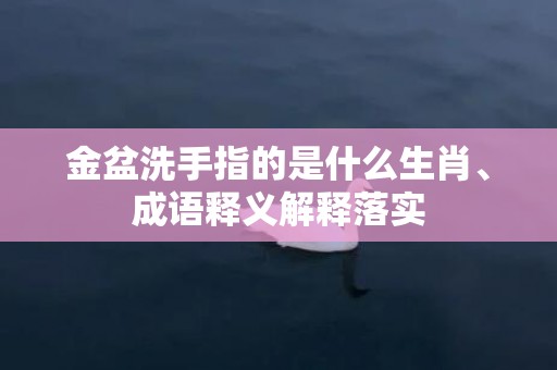 金盆洗手指的是什么生肖、成语释义解释落实