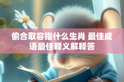 偷合取容指什么生肖 最佳成语最佳释义解释答