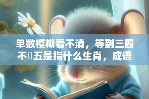 单数模糊看不清，等到三四不變五是指什么生肖，成语释义解释落实