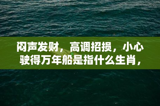 闷声发财，高调招损，小心驶得万年船是指什么生肖，成语释义解释落实