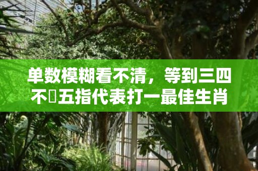 单数模糊看不清，等到三四不變五指代表打一最佳生肖、释义成语解释落实插图
